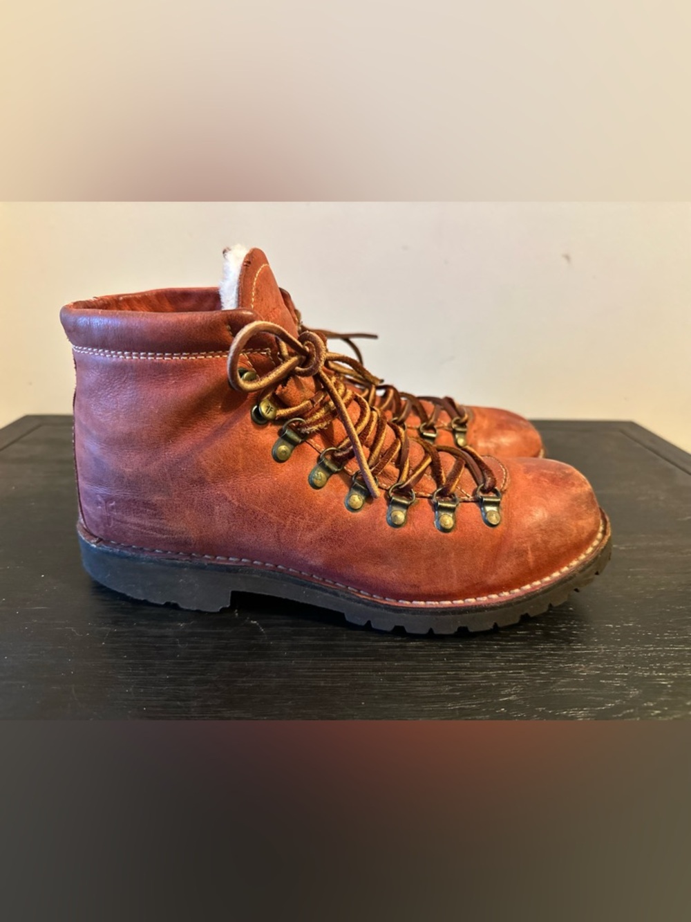 Vintage Frye Made In Mexico Lined Lace Up Mountain Boots Boudreaux Women’s 9.5